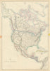NORTH AMERICA. State borders differ from those later settled. ETTLING 1863 map