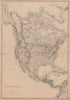 NORTH AMERICA. State borders differ from those later settled. ETTLING 1863 map