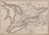 UPPER CANADA. Lakes Huron, Erie & ONTARIO. Counties. Railways. ETTLING 1863 map