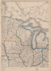 USA NORTH CENTRAL. Midwest. w/ Minnesota Territory pre-Dakota. ETTLING 1863 map