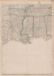 USA DEEP SOUTH. Louisiana Alabama Mississippi Tennessee AR. ETTLING 1863 map