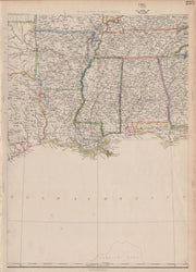 USA DEEP SOUTH. Louisiana Alabama Mississippi Tennessee AR. ETTLING 1863 map