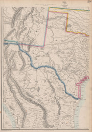 USA SOUTH. Texas New Mexico. Gadsden purchase shown as Arizona.ETTLING 1863 map