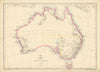 AUSTRALIA showing 1856 states pre-Queensland 'North Australia'. WELLER 1863 map