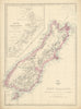 'New Zealand Middle & South Islands'. Shows 1859 provinces. DOWER 1863 old map