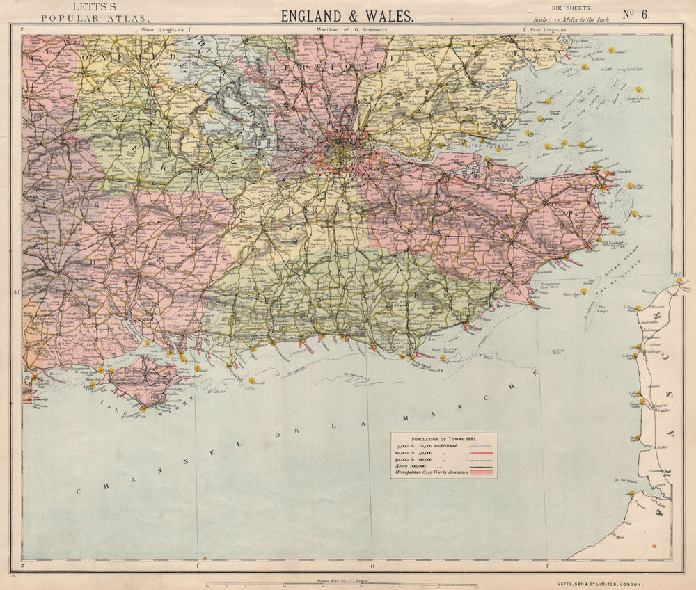 SE ENGLAND Lighthouses Lifeboat stations English Channel Thames Estuary 1889 map