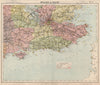SE ENGLAND Lighthouses Lifeboat stations English Channel Thames Estuary 1889 map
