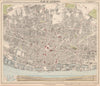 LIVERPOOL town city map. Mersey Tunnel section. Ward boundaries.LETTS 1889