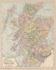 SCOTLAND. General map showing counties & railways. LETTS 1889 old antique