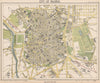 MADRID antique town city map plan. Railways. LETTS 1889 old chart