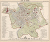 ROME ROMA. Antique town city map plan. Building profiles. LETTS 1889 old