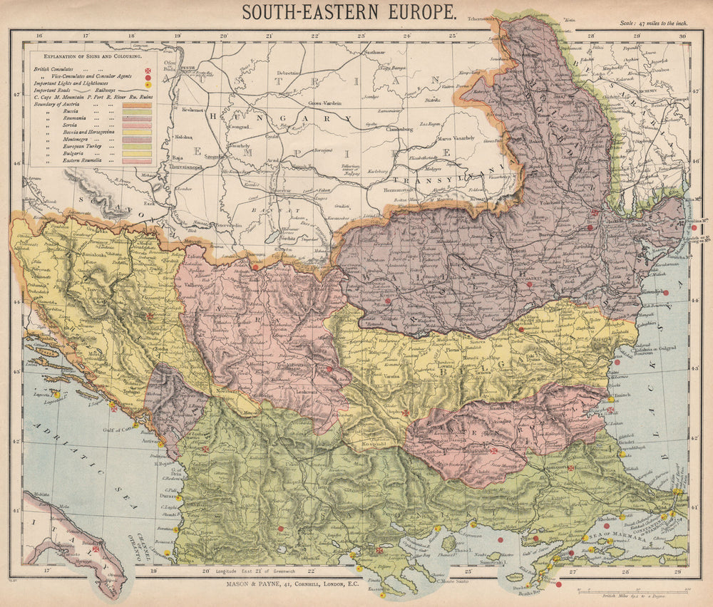 BALKANS. Wallachia Moldavia Eastern Roumelia N Greece. Railways. LETTS 1889 map
