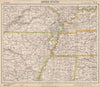 SOUTHEASTERN USA. Arkansas Tennessee Missouri MS KY AL Railroads. LETTS 1889 map