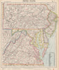 MID-ATLANTIC STATES. Pennsylvania NJ Maryland Delaware Virginia. LETTS 1889 map