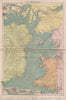 Irish Sea sea chart. Ports lighthouses mail routes dockyards. LARGE 1918 map