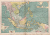 East Indies Ports sea chart. lighthouses mail routes. Indochina. LARGE 1918 map