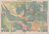 Central America Caribbean Gulf of Mexico chart Ports lighthouses LARGE 1918 map