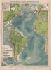 Atlantic Ocean. Cables & Wireless Stations. Land visibility. Sections 1918 map