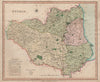 Antique county map of Durham by Henry Teesdale 1831 old plan chart