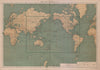WORLD. Index Map To Charts 1-21. World. Large 50x70cm 1916 old antique