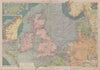 North Sea sea chart. Ports lighthouses mail routes. UK Norway &c LARGE 1916 map