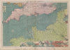 English Channel sea chart. Ports lighthouses mail routes. LARGE 1916 old map