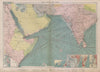 Red/Arabian Sea Persian Gulf sea chart. Ports lighthouses mail. LARGE 1916 map
