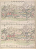 World ocean trade winds & sailing ship routes. Jan/Feb & July/Aug 1916 old map