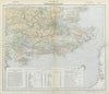 SE ENGLAND WATERSHEDS Lighthouses Lifeboat stations. Thames. LETTS 1883 map