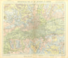 Orographical map of the Environs of London. Relief elevation. LETTS 1883