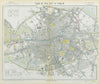 DUBLIN antique town city map plan. Railways tram routes stations. LETTS 1883