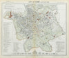 ROME ROMA antique town city map plan. Building profiles. LETTS 1883 old