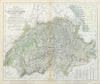 SWITZERLAND SCHWEIZ SUISSE w/Glaciers. Mountain heights & passes. LETTS 1883 map