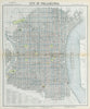 PHILADELPHIA antique town city map plan. Streetcar lines. LETTS 1883 old