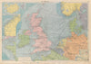 North Sea sea chart. Ports lighthouses mail routes. UK Norway &c LARGE 1952 map