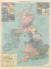 British Isles Railways companies regions. Ireland. British Rail. LARGE 1952 map