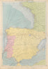 Spain, Portugal & Western France ports sea chart. Bordeaux Lisbon LARGE 1952 map