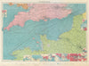 English Channel sea chart. Ports lighthouses mail routes. LARGE 1959 old map