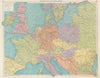 Transport Map of Central Europe. Railways mail routes. LARGE 1959 old