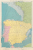 Spain, Portugal & Western France ports sea chart. Bordeaux Lisbon LARGE 1959 map