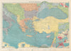Eastern Mediterranean & Black Sea chart. Ports lighthouses mail. LARGE 1959 map