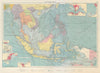 East Indies Ports sea chart. lighthouses mail routes. Indochina. LARGE 1959 map