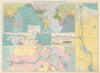 PANAMA & SUEZ CANALS effect on Ocean Routes. Maps profiles. LARGE 1959 old