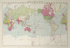 World Commercial Chart shipping routes British Empire Francophonie BIG 1927 map