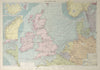 North Sea sea chart. Ports lighthouses mail routes. UK Norway &c LARGE 1927 map