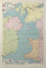 Irish Sea sea chart. Ports lighthouses mail routes dockyards. LARGE 1927 map