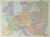 Transport Map of Central Europe. Railways mail routes. LARGE 1927 old
