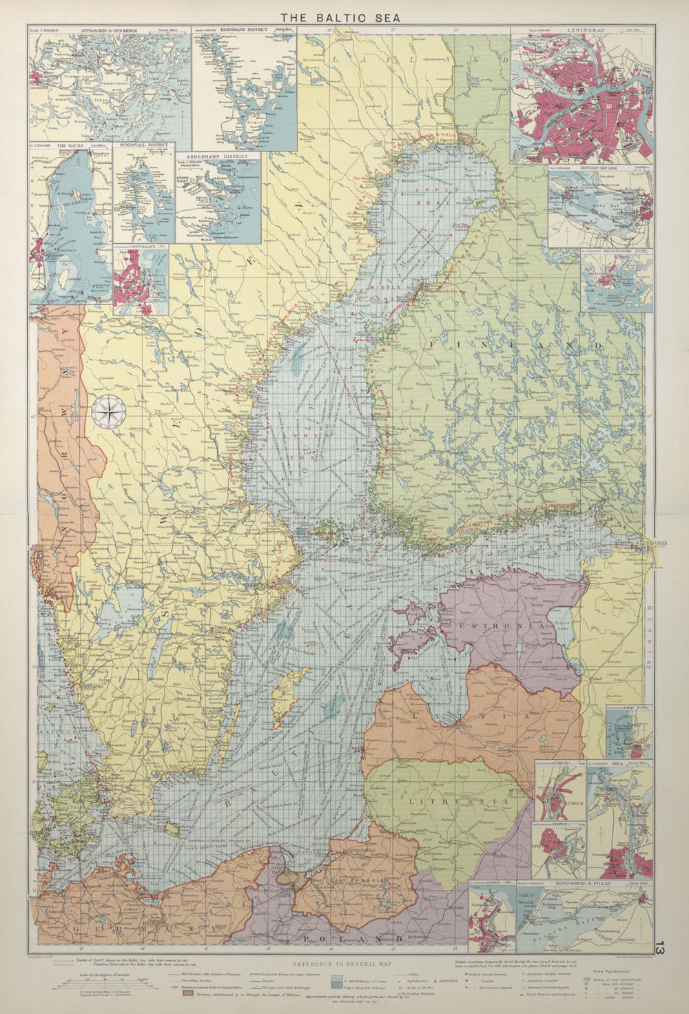 Baltic Sea Sea Chart Ports Lighthouses Mail Routes Dockyards LARGE baltic-sea-sea-chart-ports-lighthouses-mail-routes-dockyards-large