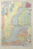 Baltic Sea sea chart. Ports lighthouses mail routes dockyards. LARGE 1927 map