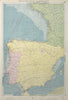 Spain, Portugal & Western France ports sea chart. Bay of Biscay. LARGE 1927 map